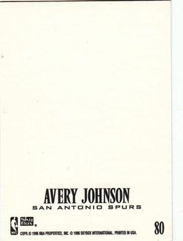 1996-97 SkyBox Z-Force - Z-Cling #80 Avery Johnson Back