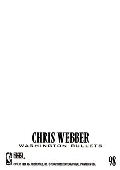 1996-97 SkyBox Z-Force - Z-Cling #98 Chris Webber Back