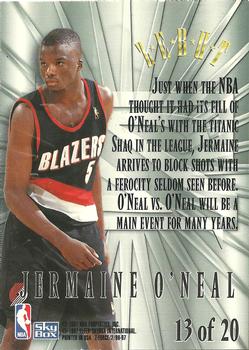 1996-97 SkyBox Z-Force - Zebut #13 Jermaine O'Neal Back
