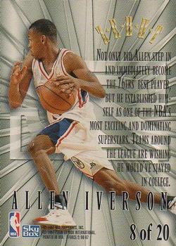 1996-97 SkyBox Z-Force - Zebut #8 Allen Iverson Back