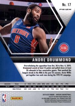 2019-20 Panini Mosaic - Red Wave Prizm #17 Andre Drummond Back