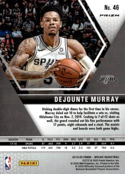 2019-20 Panini Mosaic - Red Wave Prizm #46 Dejounte Murray Back