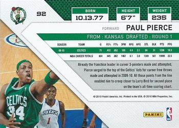 2010-11 Panini Threads #92 Paul Pierce  Back