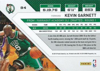 2010-11 Panini Threads #94 Kevin Garnett  Back