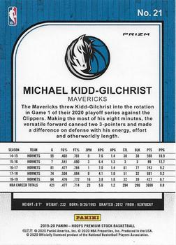 2019-20 Hoops Premium Stock - Prizms Silver Mojo #21 Michael Kidd-Gilchrist Back