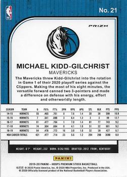 2019-20 Hoops Premium Stock - Prizms Silver #21 Michael Kidd-Gilchrist Back