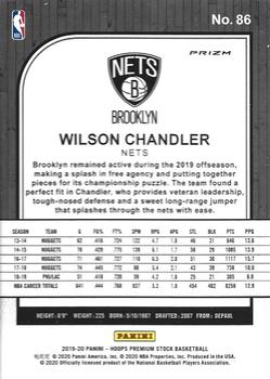 2019-20 Hoops Premium Stock - Prizms Silver #86 Wilson Chandler Back