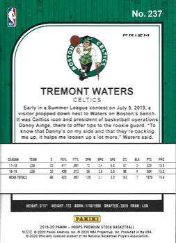 2019-20 Hoops Premium Stock - Prizms Silver #237 Tremont Waters Back