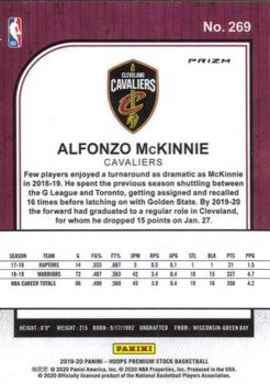 2019-20 Hoops Premium Stock - Prizms Silver #269 Alfonzo McKinnie Back