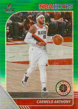2019-20 Hoops Premium Stock - Prizms Green #105 Carmelo Anthony Front