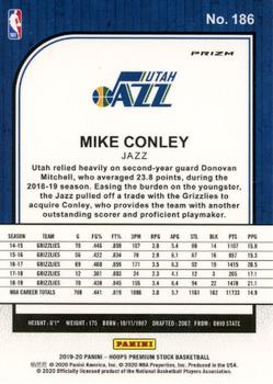 2019-20 Hoops Premium Stock - Prizms Green #186 Mike Conley Back