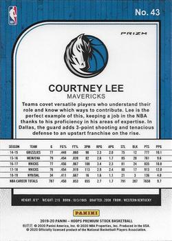2019-20 Hoops Premium Stock - Prizms Blue Cracked Ice #43 Courtney Lee Back