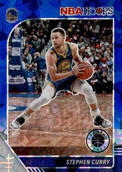 2019-20 Hoops Premium Stock - Prizms Blue Cracked Ice #59 Stephen Curry Front