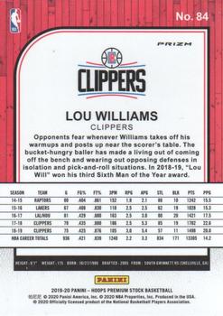2019-20 Hoops Premium Stock - Prizms Green Cracked Ice #84 Lou Williams Back