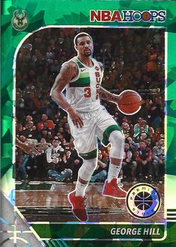 2019-20 Hoops Premium Stock - Prizms Green Cracked Ice #93 George Hill Front