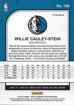 2019-20 Hoops Premium Stock - Prizms Green Cracked Ice #169 Willie Cauley-Stein Back