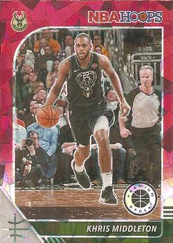 2019-20 Hoops Premium Stock - Prizms Red Cracked Ice #107 Khris Middleton Front
