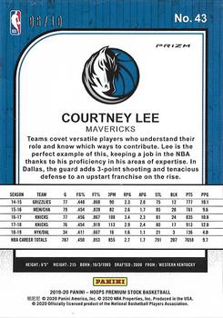2019-20 Hoops Premium Stock - Prizms Gold Cracked Ice #43 Courtney Lee Back
