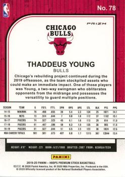 2019-20 Hoops Premium Stock - Prizms Red Flash #78 Thaddeus Young Back