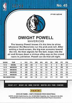 2019-20 Hoops Premium Stock - Prizms Blue Laser #45 Dwight Powell Back
