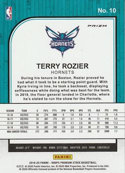 2019-20 Hoops Premium Stock - Prizms Silver Laser #10 Terry Rozier Back