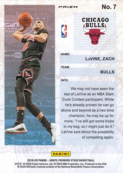 2019-20 Hoops Premium Stock - Frequent Flyers Holo #7 Zach LaVine Back