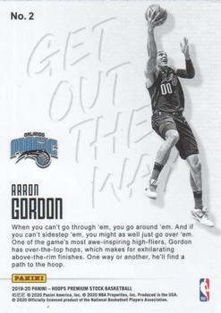 2019-20 Hoops Premium Stock - Get Out The Way #2 Aaron Gordon Back