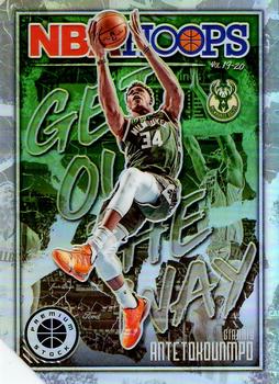 2019-20 Hoops Premium Stock - Get Out The Way Holo #14 Giannis Antetokounmpo Front
