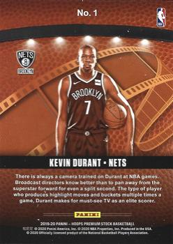 2019-20 Hoops Premium Stock - Lights Camera Action #1 Kevin Durant Back