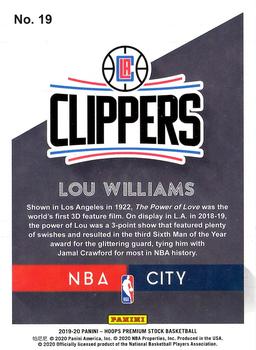 2019-20 Hoops Premium Stock - NBA City #19 Lou Williams Back