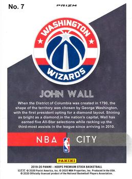 2019-20 Hoops Premium Stock - NBA City Blue #7 John Wall Back