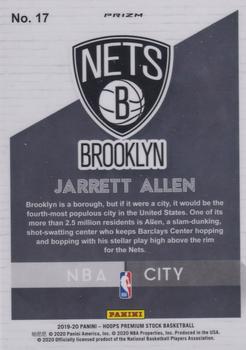 2019-20 Hoops Premium Stock - NBA City Blue #17 Jarrett Allen Back