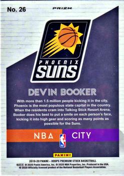 2019-20 Hoops Premium Stock - NBA City Blue #26 Devin Booker Back