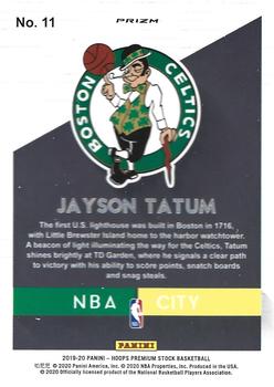 2019-20 Hoops Premium Stock - NBA City Holo #11 Jayson Tatum Back
