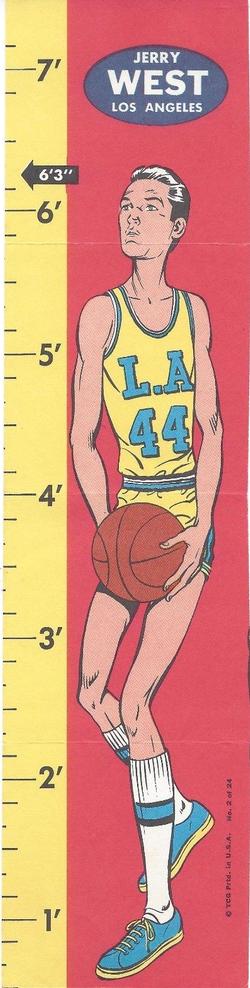 1969-70 Topps - Rulers #2 Jerry West Front