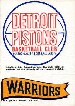 1973-74 Topps - Team Stickers #NNO Detroit Pistons / Warriors Front
