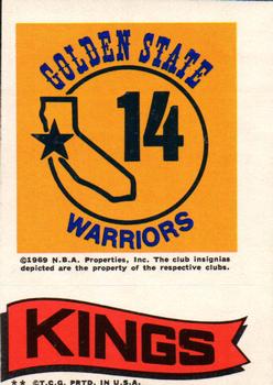 1973-74 Topps - Team Stickers #NNO Golden State Warriors / Kings Front