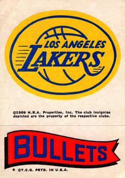 1973-74 Topps - Team Stickers #NNO Los Angeles Lakers / Bullets Front