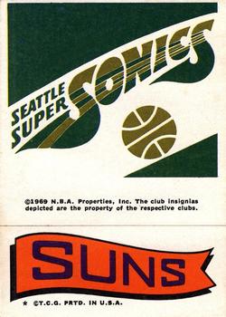 1973-74 Topps - Team Stickers #NNO Seattle Supersonics / Suns Front