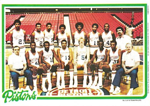 1980-81 Topps - Team Posters #5 Detroit Pistons Front