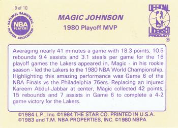 1986 Star Magic Johnson #9 Magic Johnson / 1980 Playoff Back