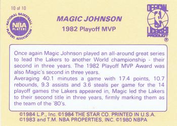 1986 Star Magic Johnson #10 Magic Johnson / 1982 Playoff Back