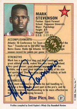 1990 Star Pics - Autographs #29 Mark Stevenson Back