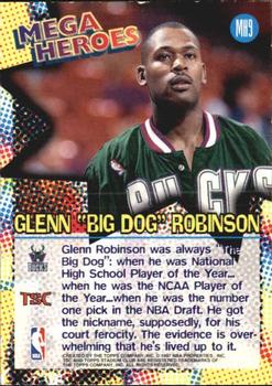 1996-97 Stadium Club - Mega Heroes #MH9 Glenn Robinson Back