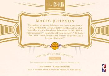 2019-20 Panini Flawless - Enshrined Signatures #ES-MJN Magic Johnson Back