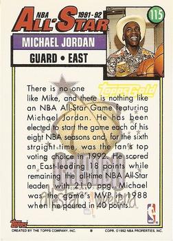 1992-93 Topps - Gold #115 Michael Jordan Back