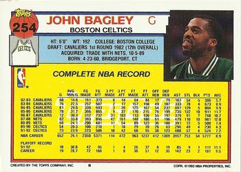 1992-93 Topps - Gold #254 John Bagley Back