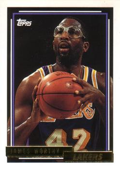 1992-93 Topps - Gold #255 James Worthy Front