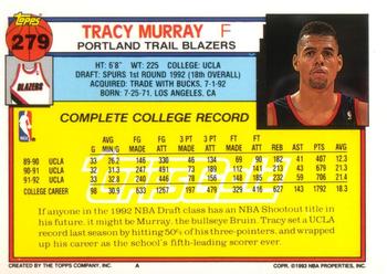 1992-93 Topps - Gold #279 Tracy Murray Back