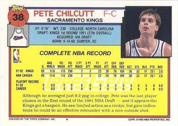 1992-93 Topps - Gold #38 Pete Chilcutt Back
